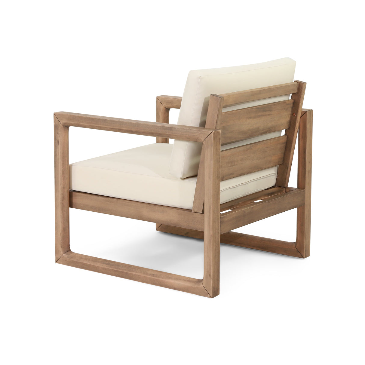 Set of 2 Outdoor Acacia Wood Patio Club Chair