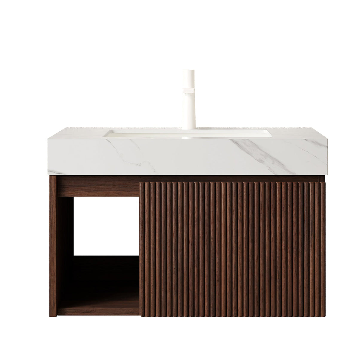 EIDEN 30" Bathroom Vanity & Sink, Floating Storage Cabinet, Carrara
