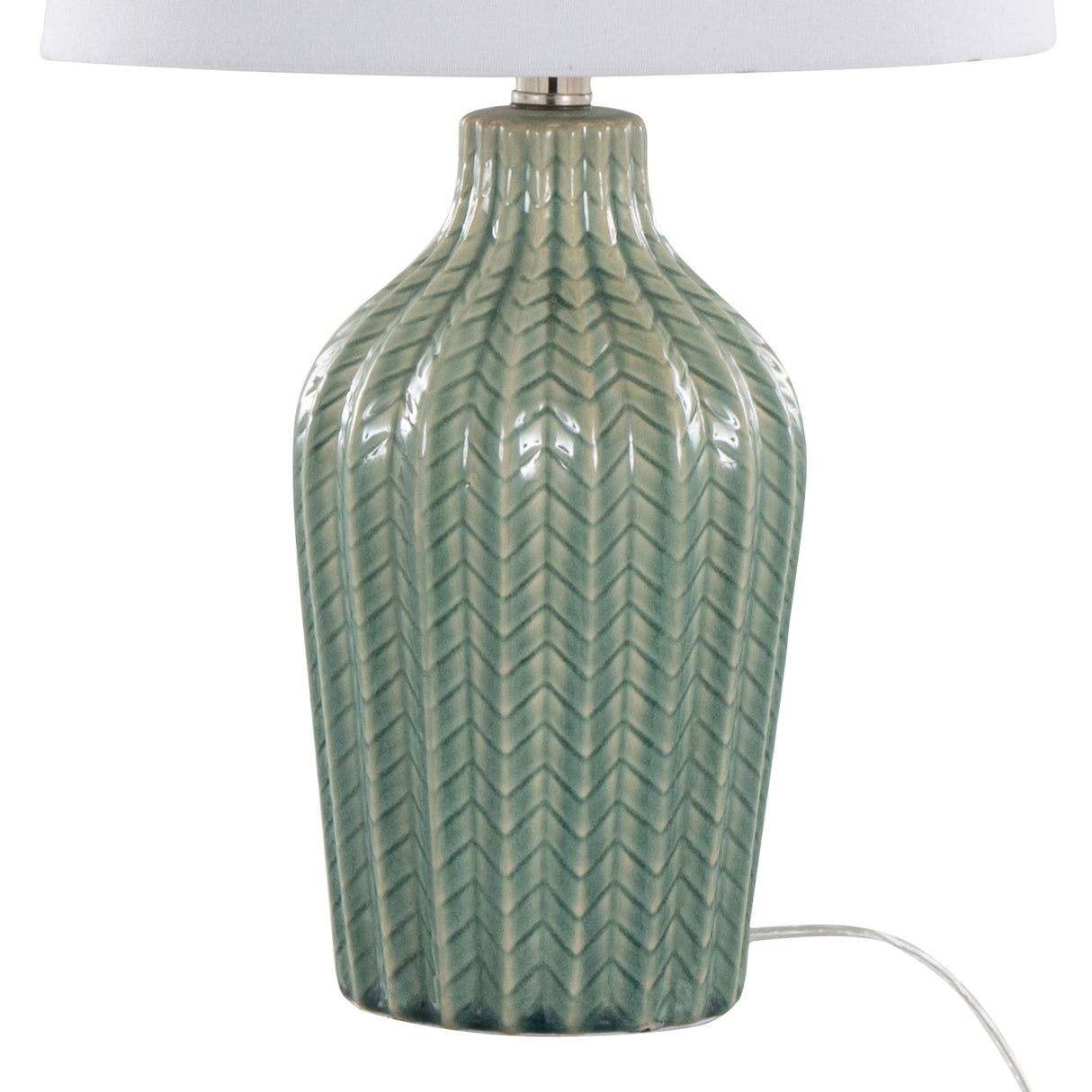 Rockwell 23" Contemporary Ceramic Table Lamps in Sage - Set of 2