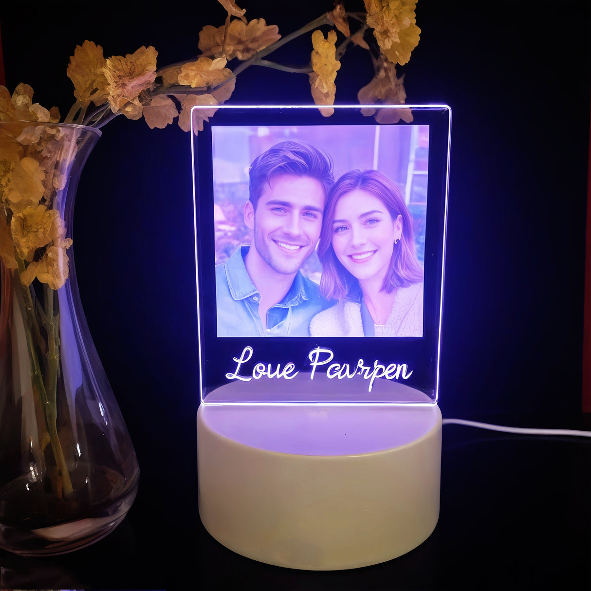 Custom Photo LED Night Light – Personalized Table Lamp Gift for Girlfriend or Women