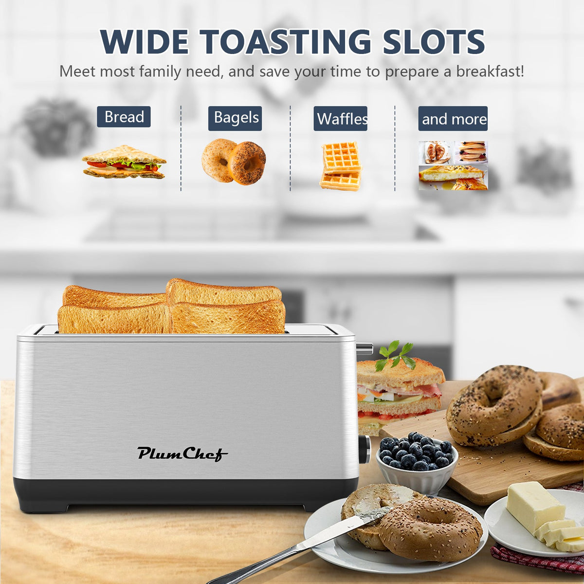 4-Slice Extra Wide Long Slot Toaster