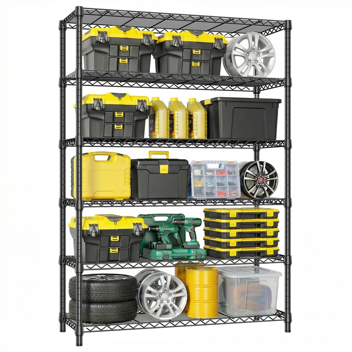 6-Tiers Storage Shelves - 2100LBS Capacity