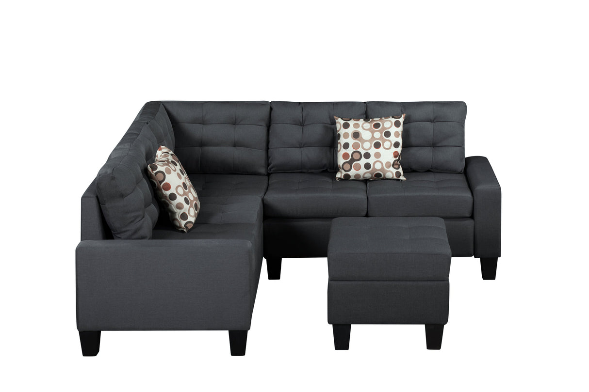 6-Piece Upholstered Sectional Sofa Grey
