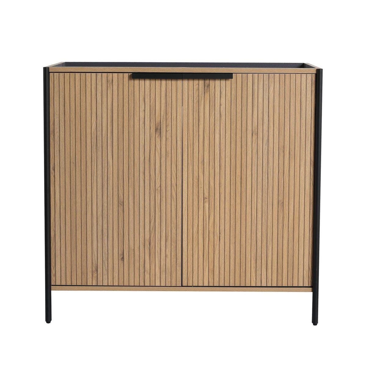 Light Brown Contemporary Freestanding Bathroom Vanity with Adjustable Shelves
