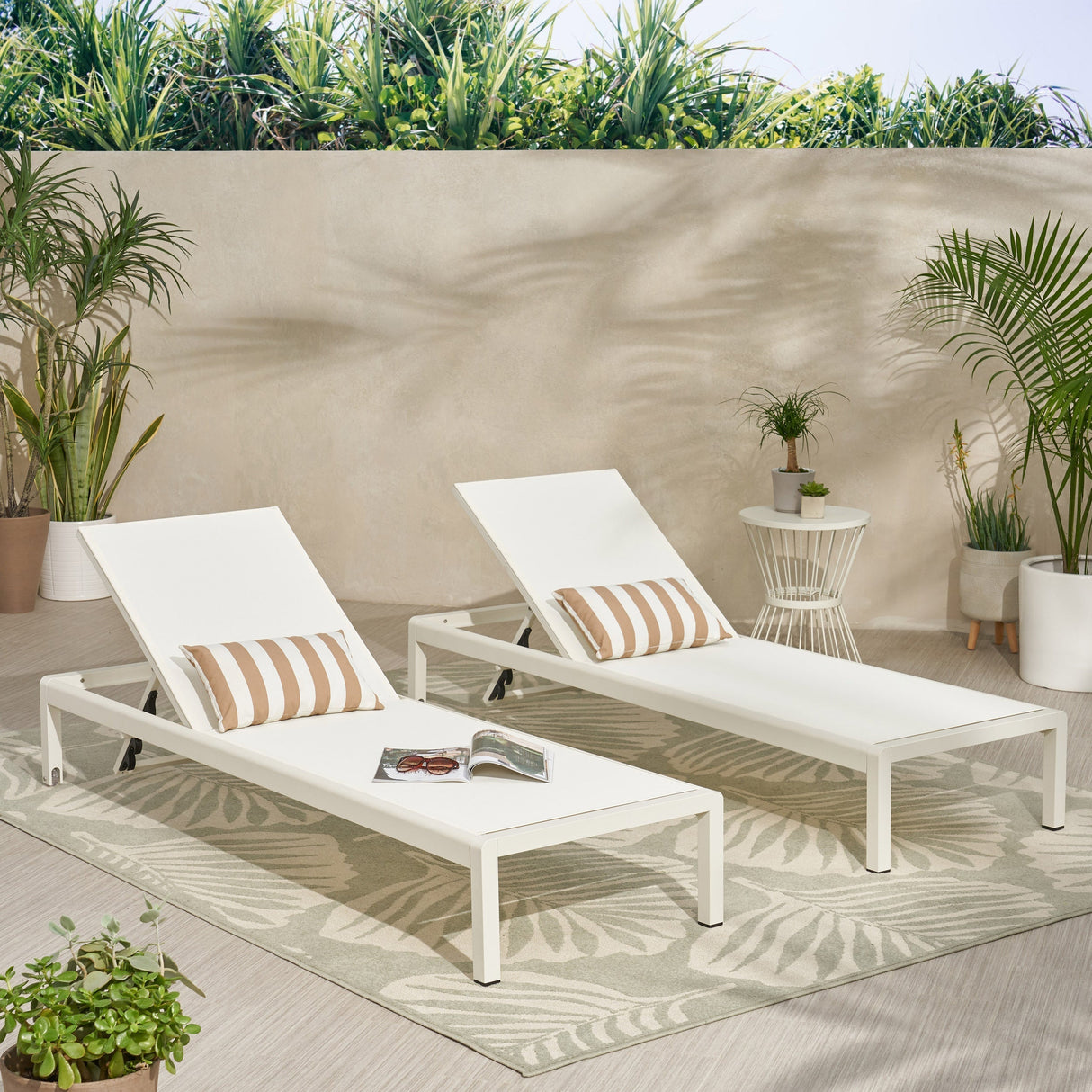 Outdoor Chaise Lounge Chair Set of 2