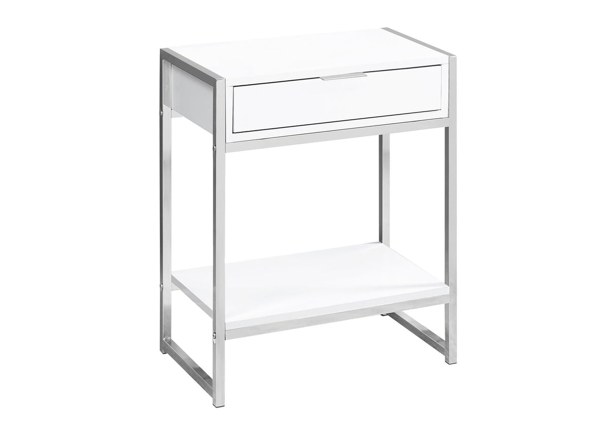 Accent Side Table With Storage Drawer And Spacious Tabletop