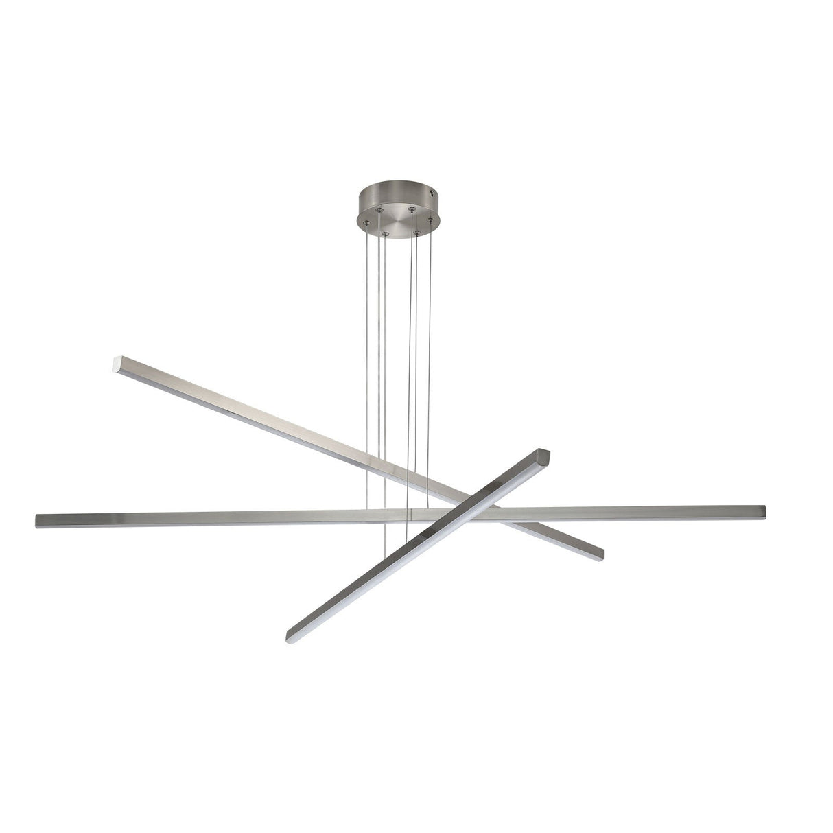48' Modern LED Chandelier - Geometric 3-Arm DesignAdjustable HangingSleek Metal Finish for Dining RoomLiving Room & Office