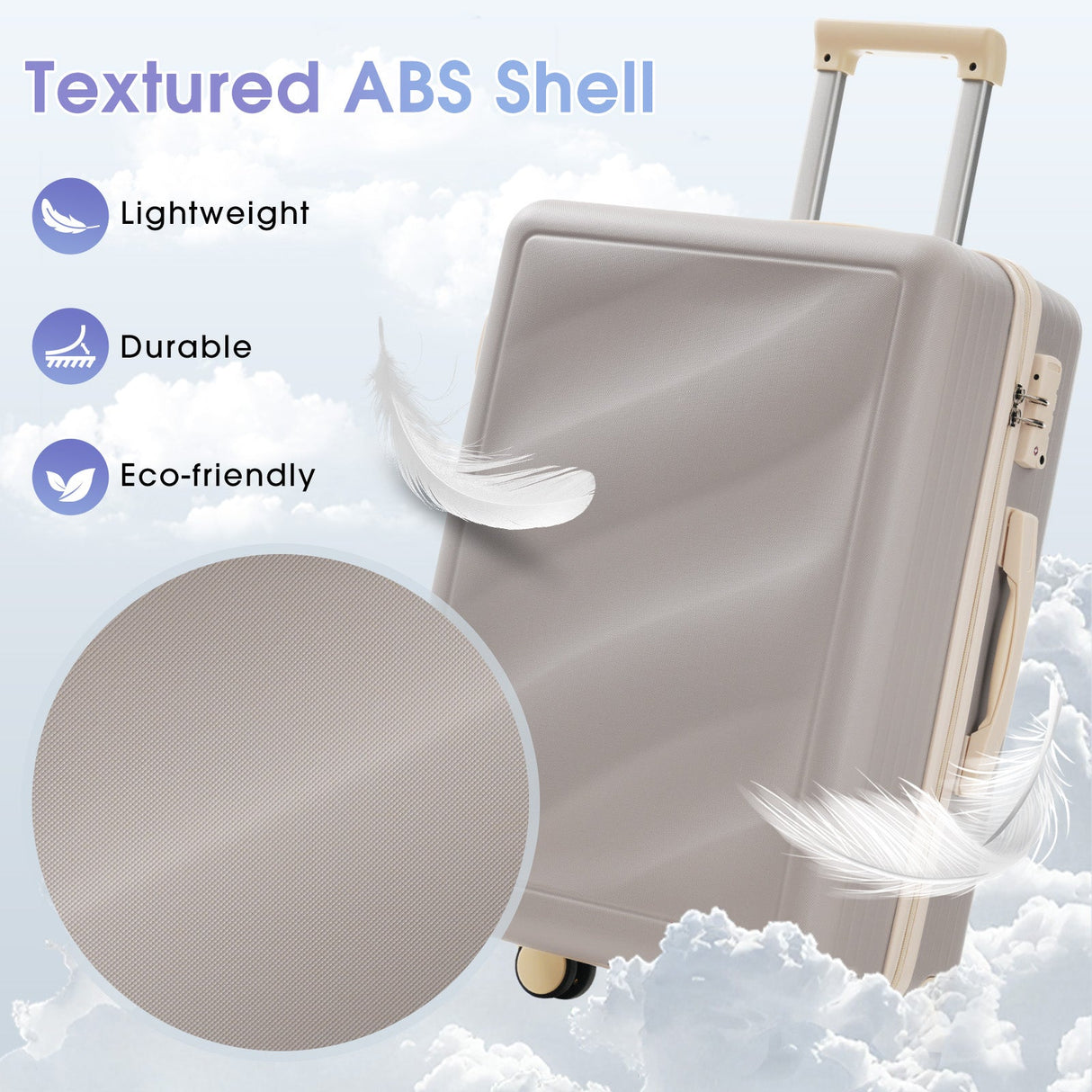 3 Piece Lightweight ABS Luggage Set