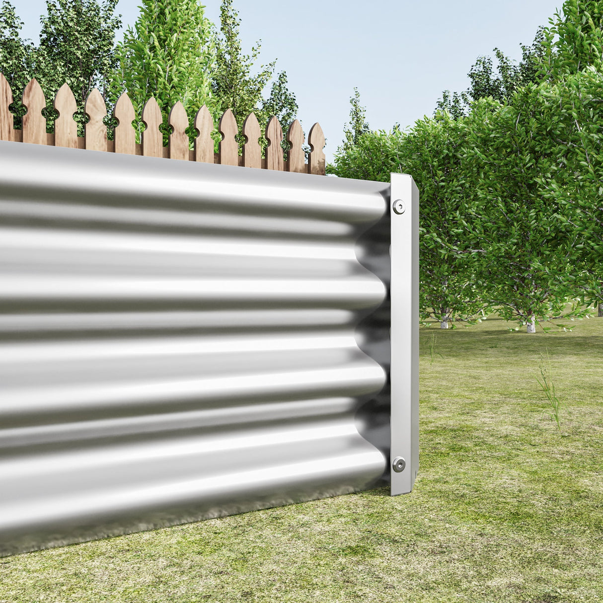 Raised Garden Bed Kit - Metal Raised Bed Garden 7.6x3.7x0.98ft