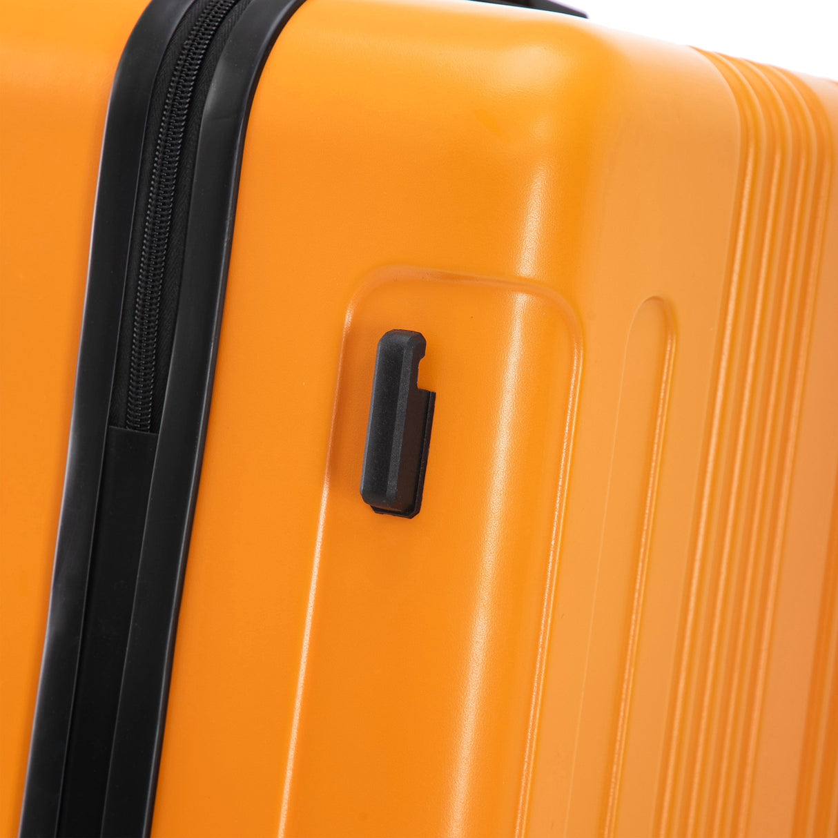 3-Piece ABS Spinner Wheel Luggage Set in Black and Orange