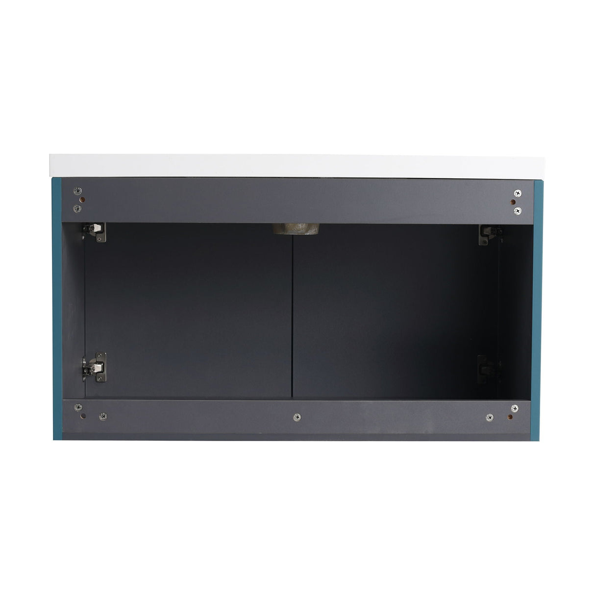 Contemporary Wall Mounted Bathroom Vanity With Resin Double Sink