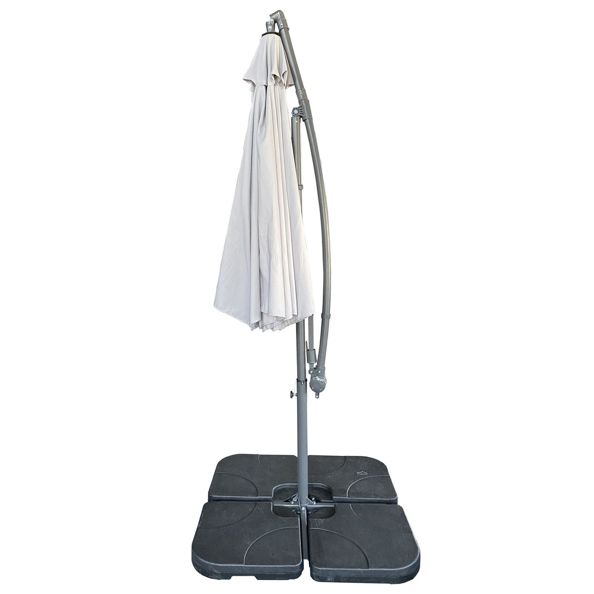 10 Ft Offset Cantilever Patio Umbrella With Crank And Tilt Adjustment - Gray - Base Not Included