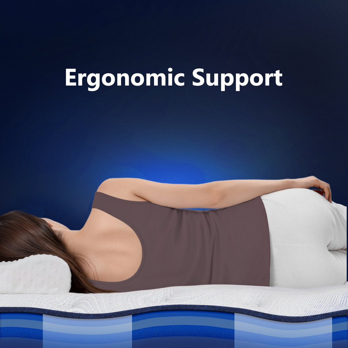 Firm Hybrid Full Mattress with Cooling Technology - Blue