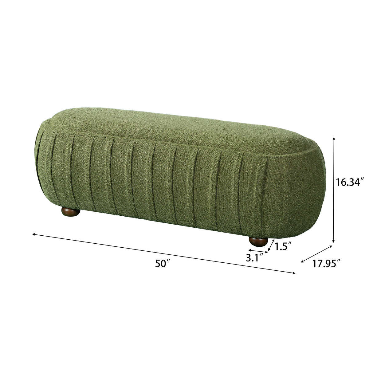 Upholstered Ottoman, Oval Shape