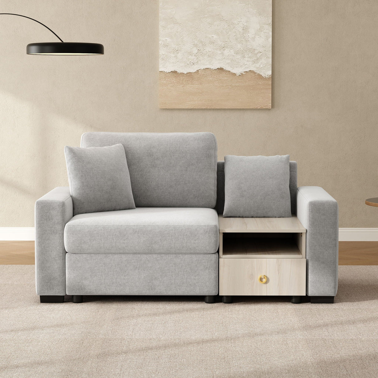Modular Sofa Couch With Storage Armrest and Center Console