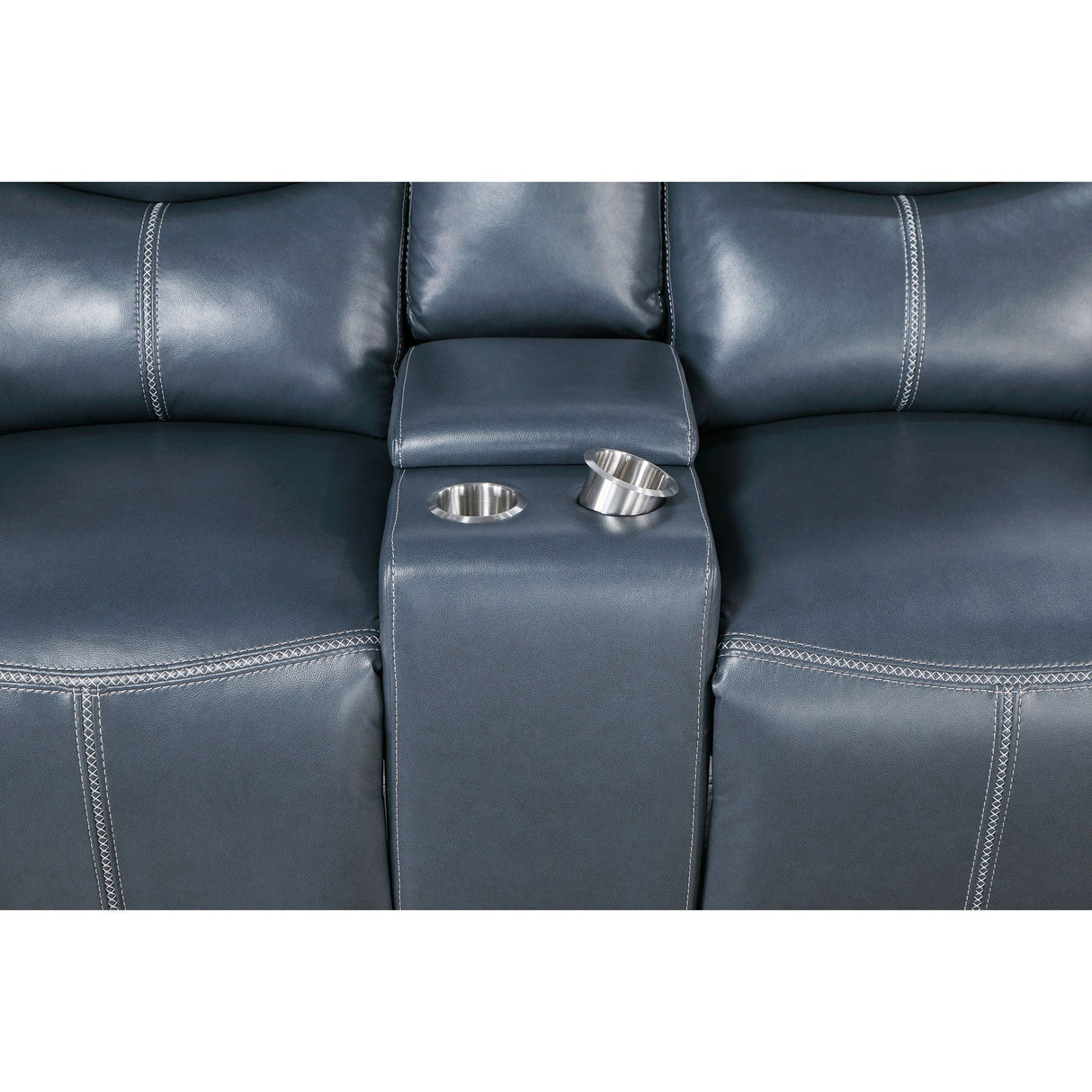 Stanwicke - Motion Reclining Loveseat With Console - Blue