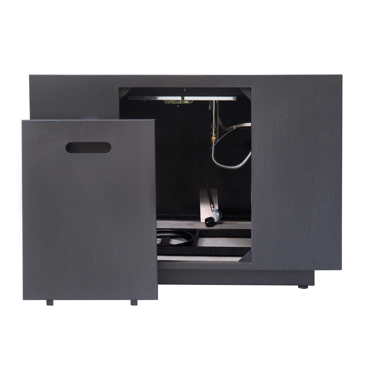 Outdoor Patio Propane Fire Pit 24" H x 31" W Square Iron Gas-burning Fire Pit