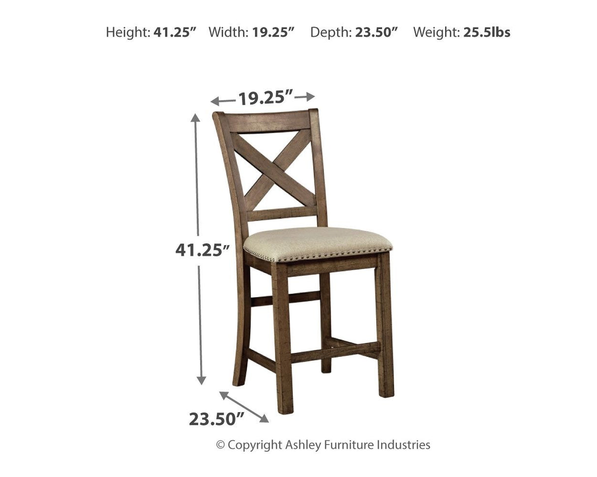 Moriville - Upholstered Barstool (Set of 2) - Beige
