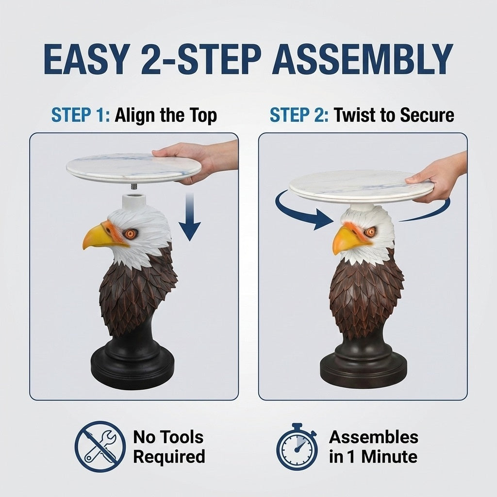 Eagle Head Accent Table Animal Statue End Tables Livingroom