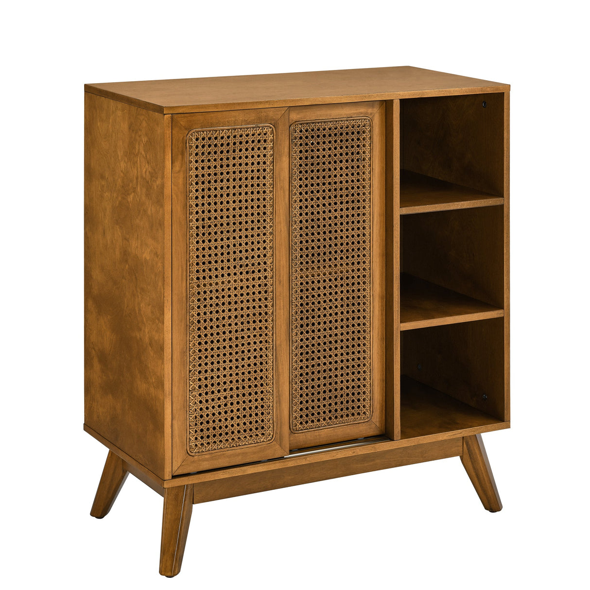 Mid Century Modern Rattan Sideboard Cabinet