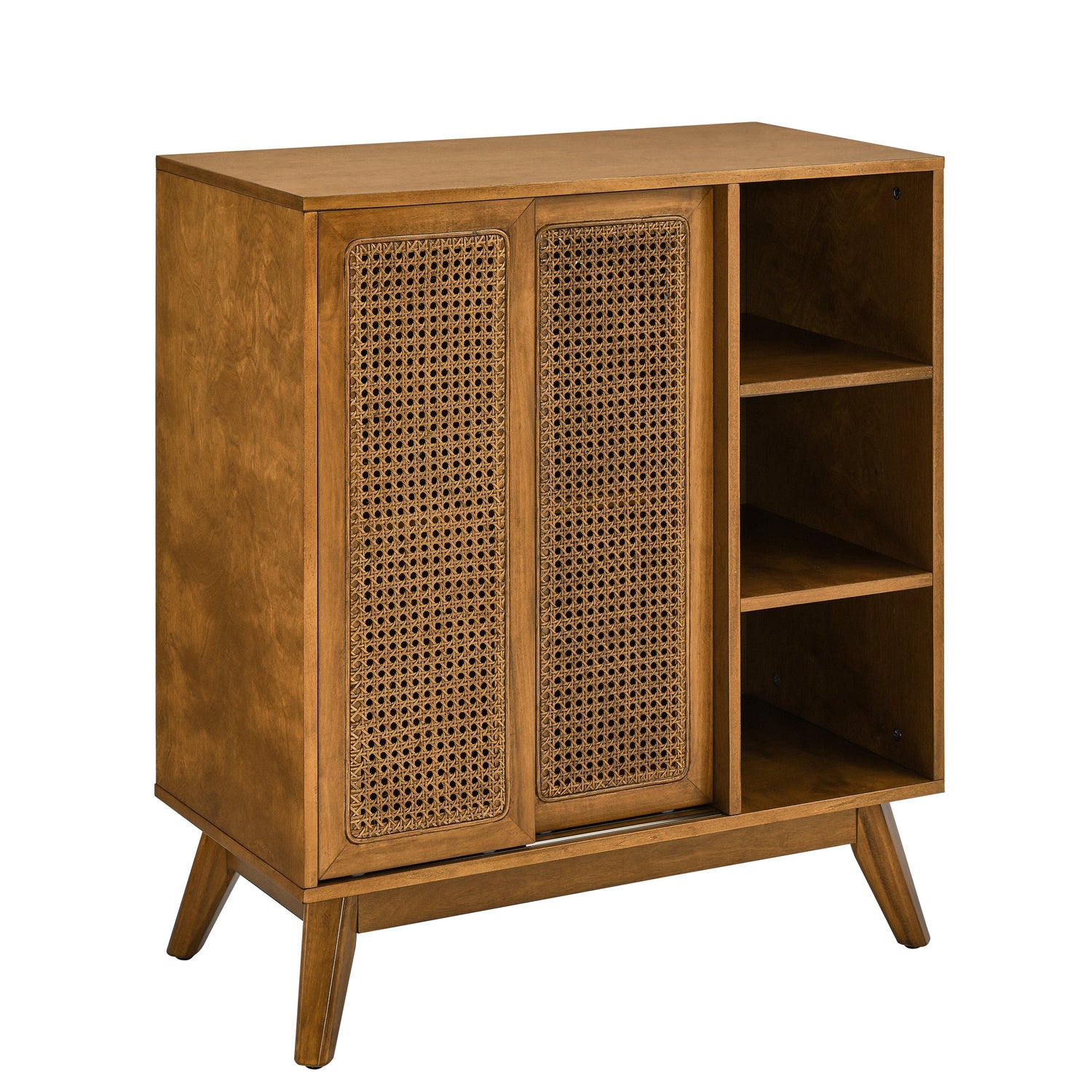 Mid Century Modern Rattan Sideboard Cabinet