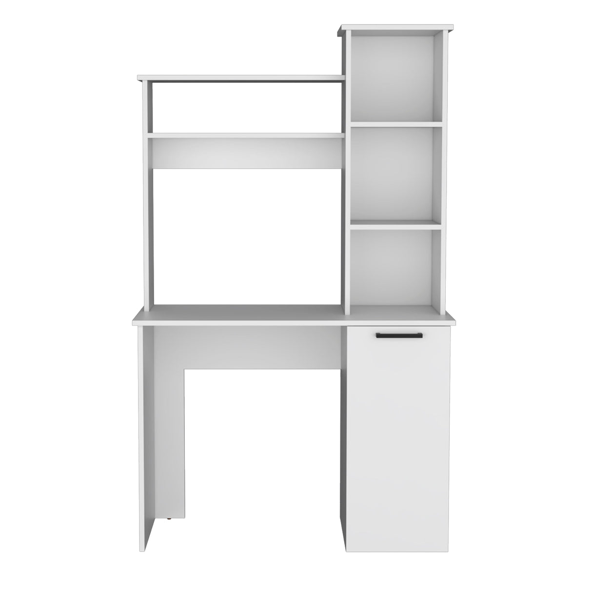 Carson Computer Desk with Hutch, Single Door Cabinet, and Shelves