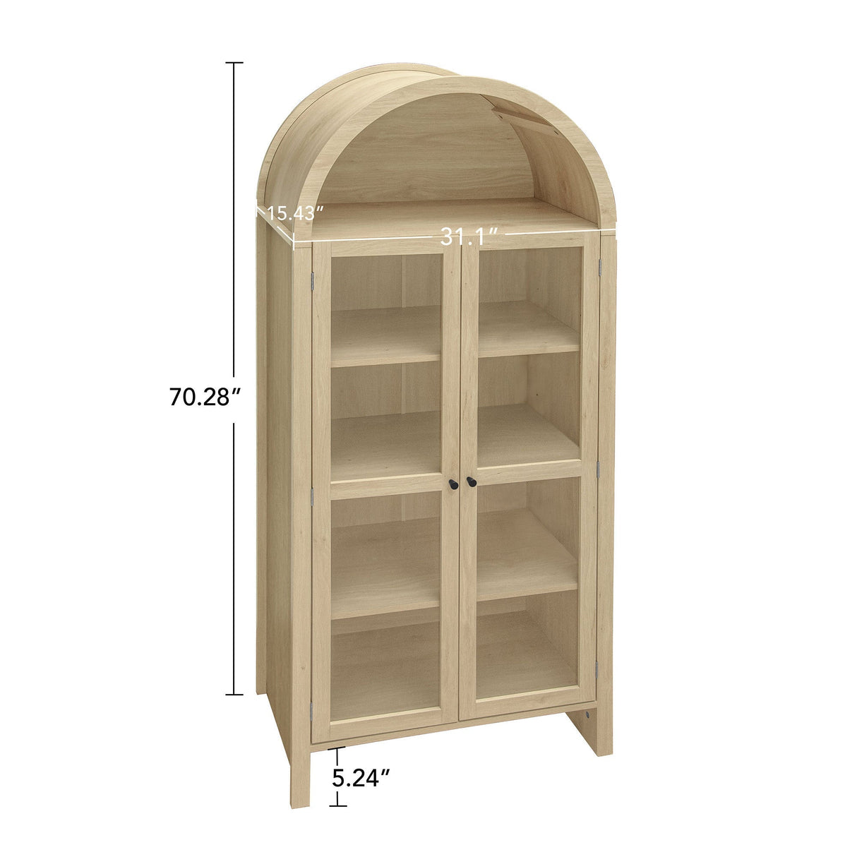 70.28" Tall Arched Kitchen Pantry Cabinet