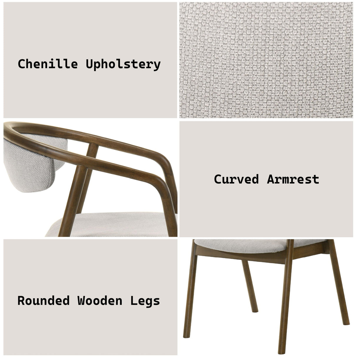 Delina - Side Chair - Gray / Walnut