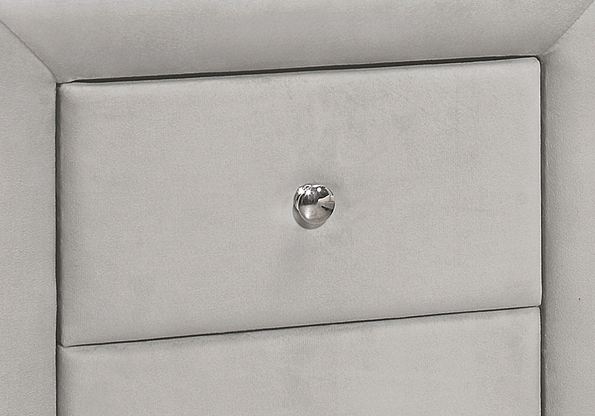 Nightstand with Storage Drawer, Upholstered, Transitional