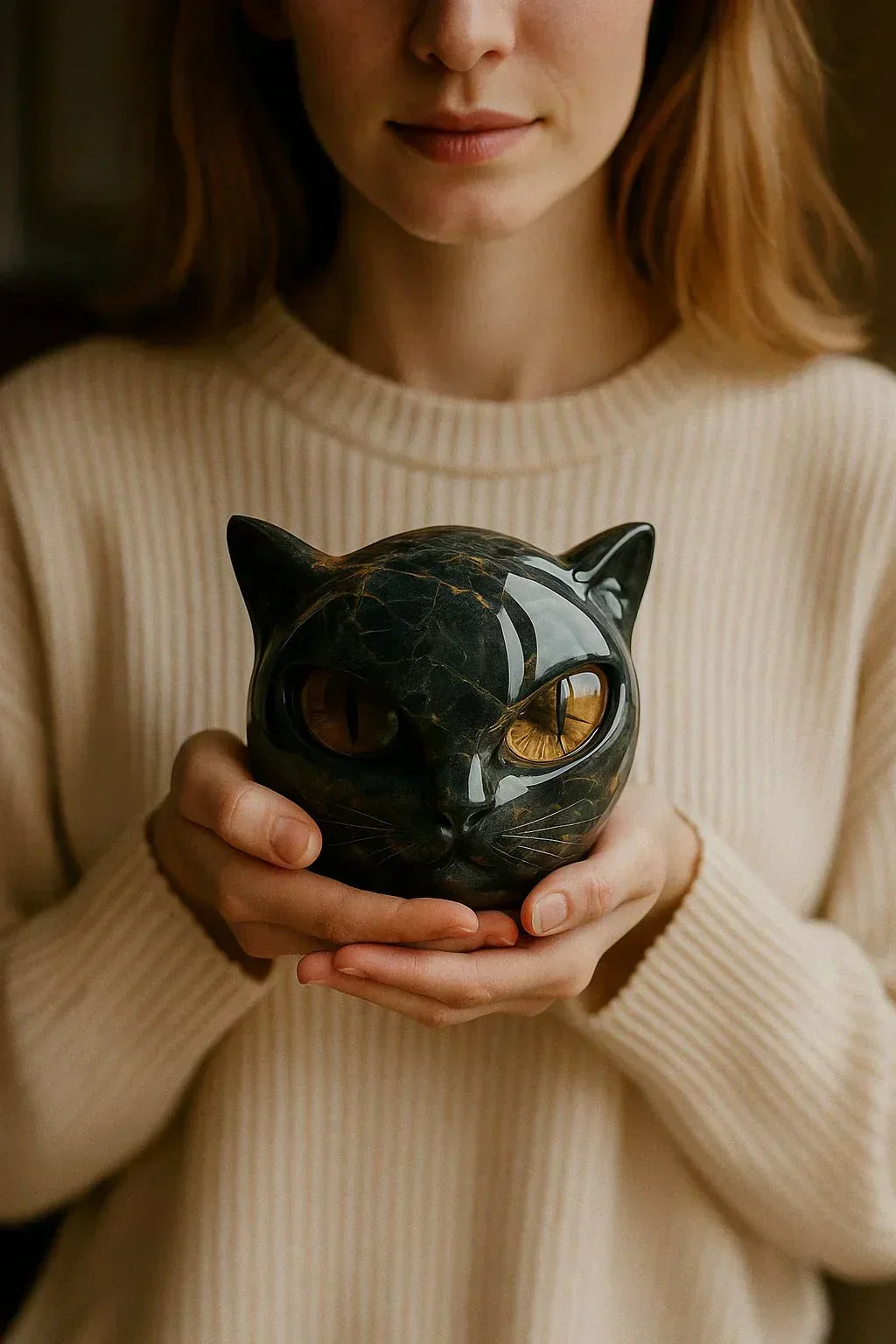 Cat Head Decorative Sculpture