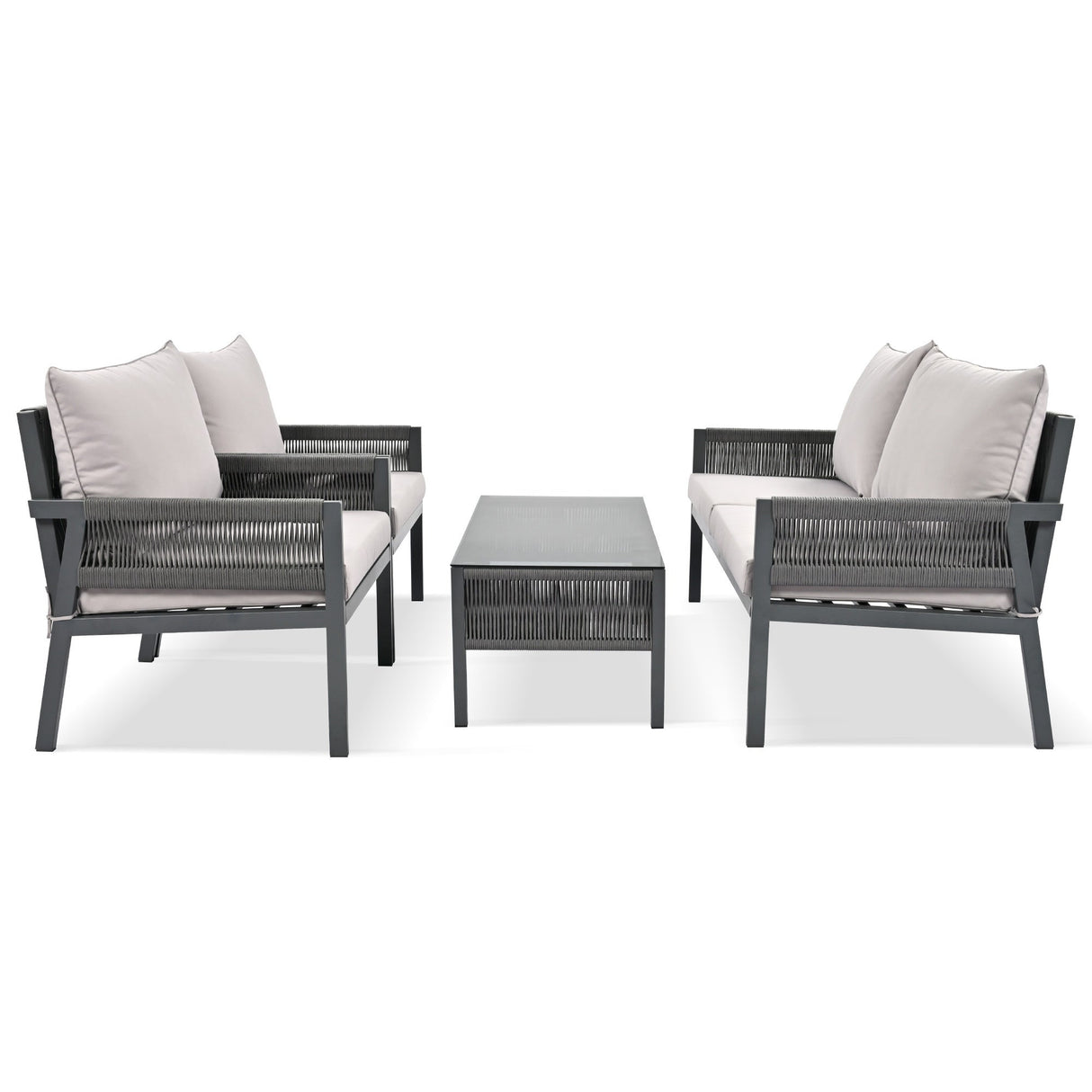 K&K 4-Piece Rope Patio Furniture Set