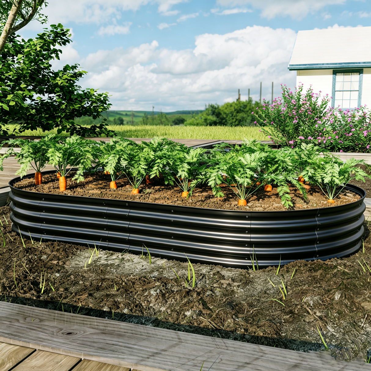 Galvanized Raised Garden Bed 8x4x1ft