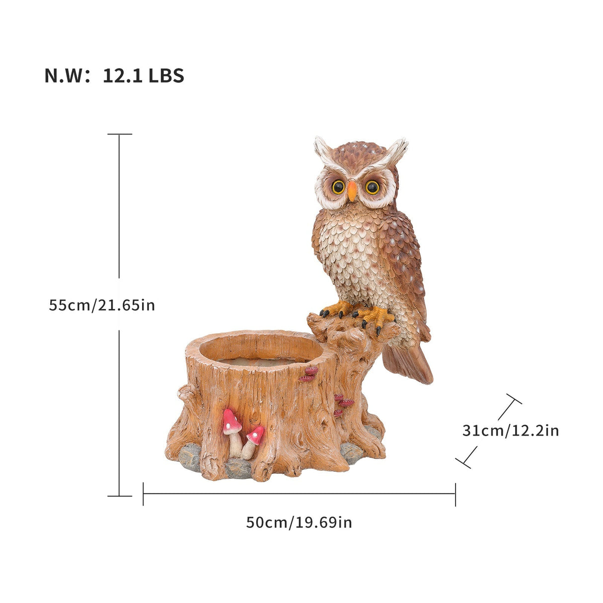Decorative Owl Garden Planter Pot on Branch