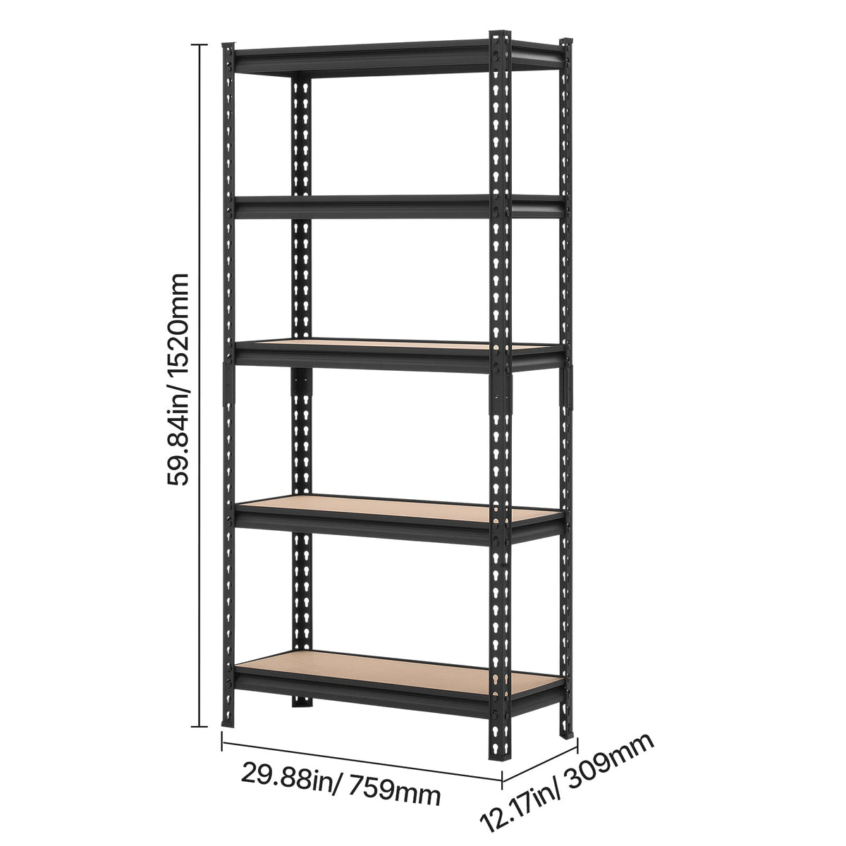 5-Tier Adjustable Heavy Duty Metal Storage Shelves