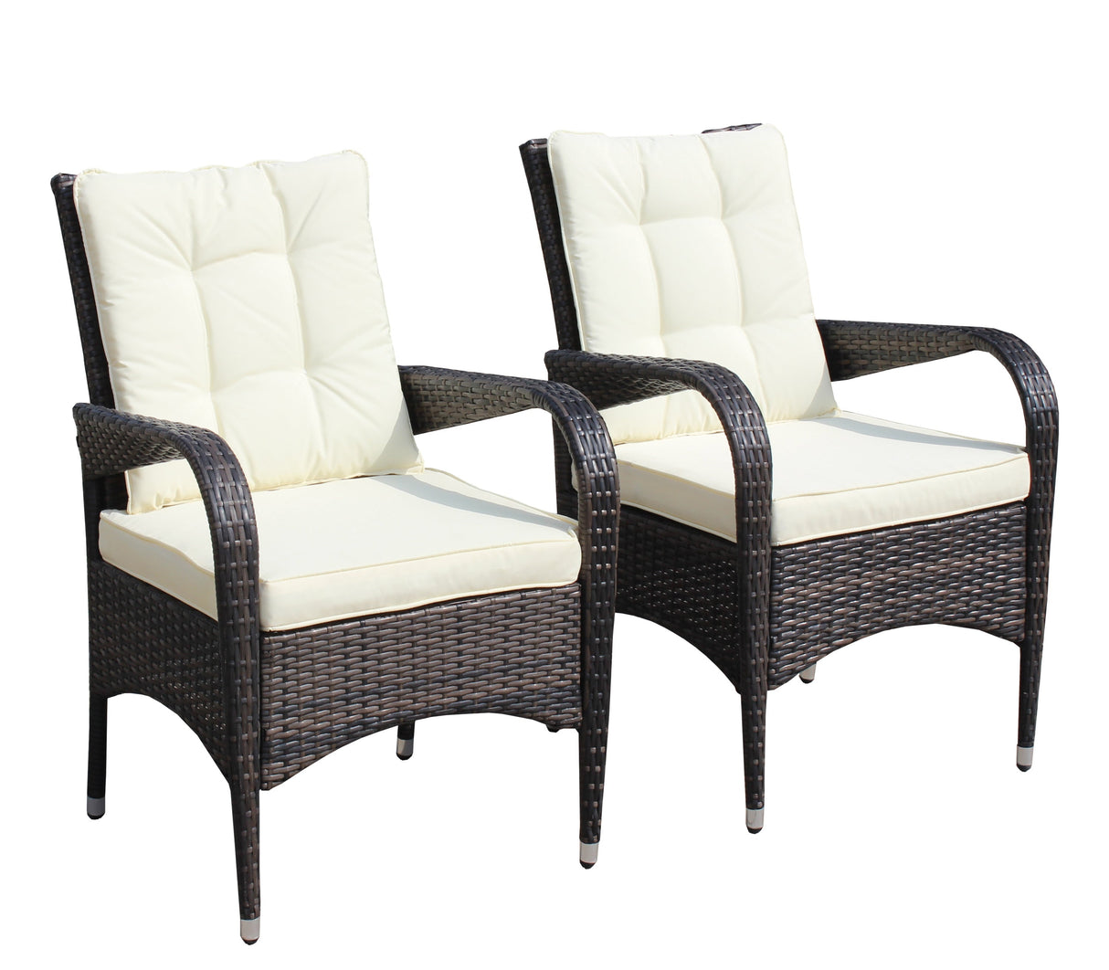 2-Piece Liberatore Dining Chairs with Beige Cushions