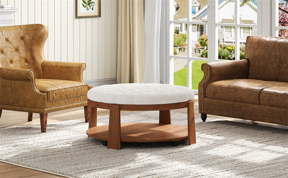Modern Large Round Ottoman Coffee Table