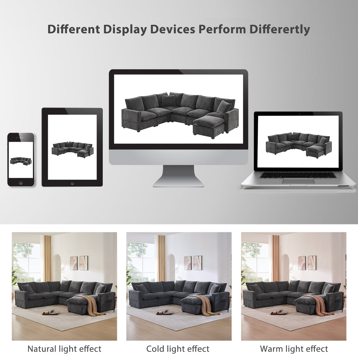 The Gwen Seven-Seat Modular Chenille Sectional