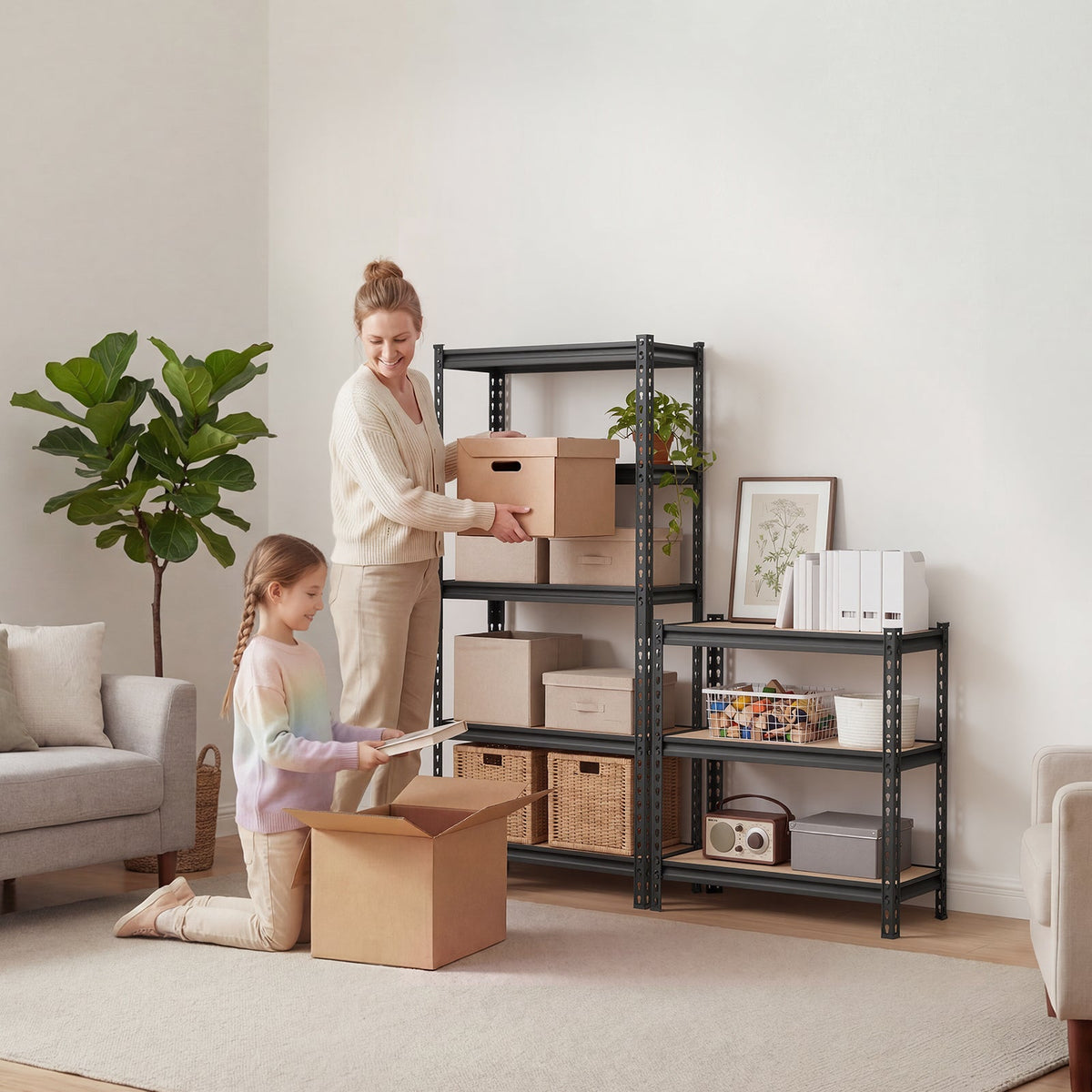 5-Tier Adjustable Heavy Duty Metal Storage Shelves