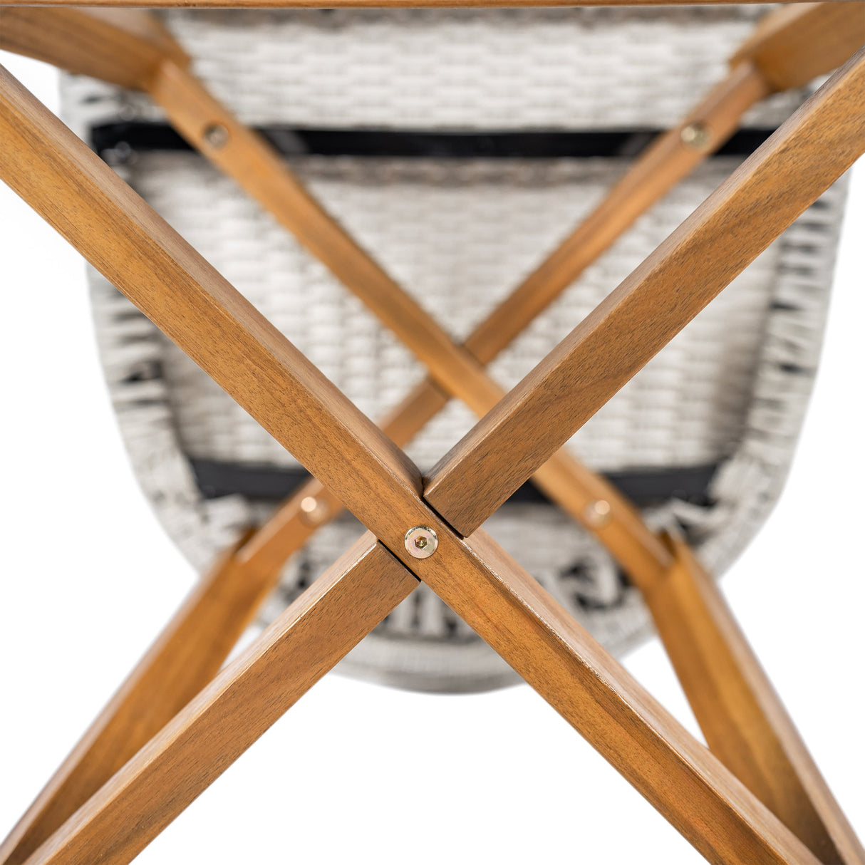 Lymington Outdoor Bar Stool Set of 2, Teak Finished Wood with Light Grey Wicker