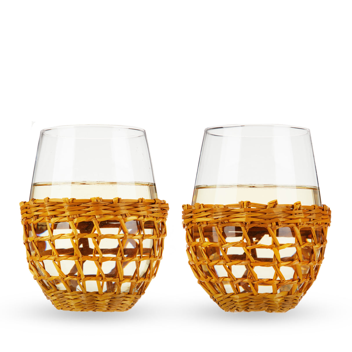 Island Stemless Wine Glass Set by Twine Living-Set of 2