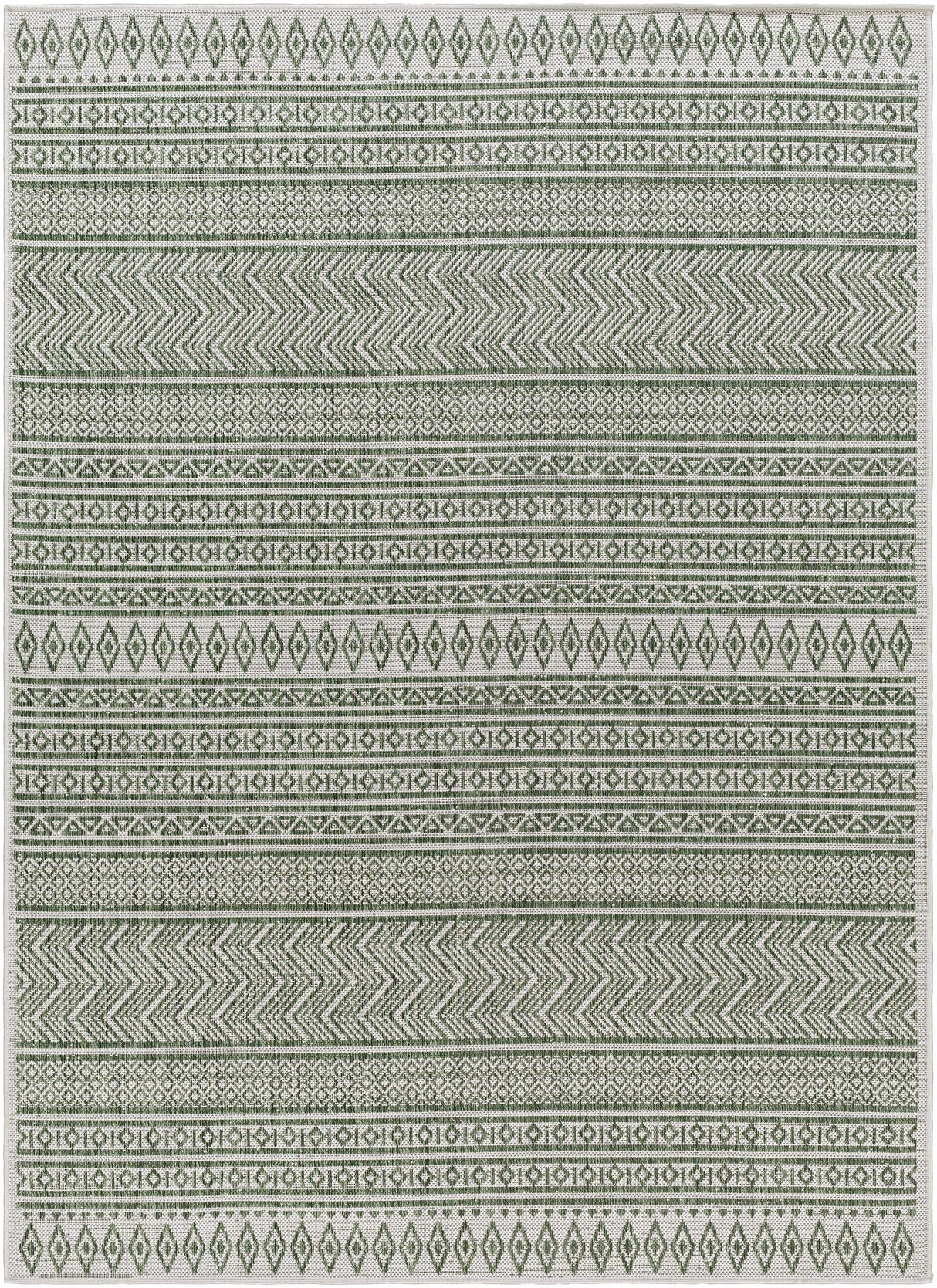 Madras Natural Gray Green All Over Performance Area Rug
