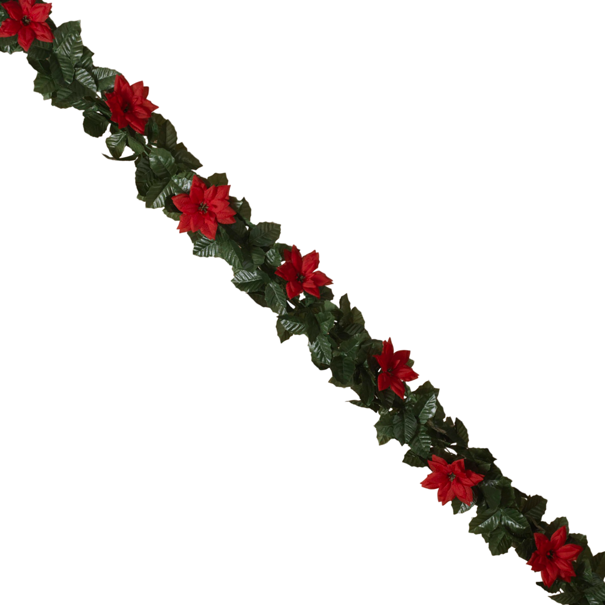 Poinsettia and Holly 20" Chain Garland -