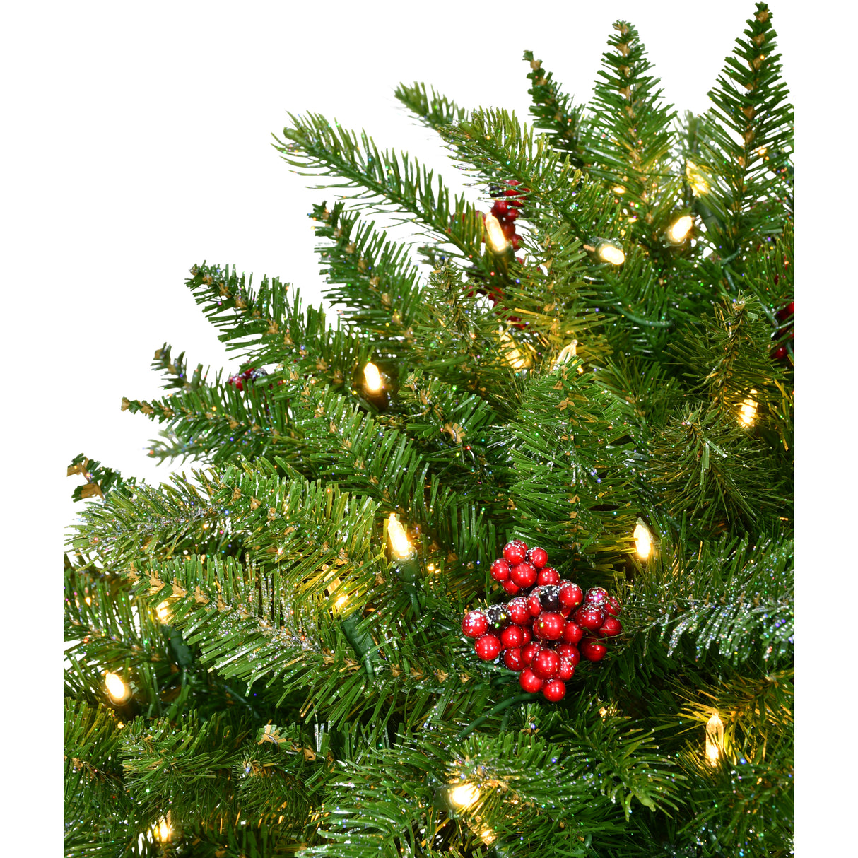 2-Ft. Porch Tree in Black Pot with Red Berries and Warm White Lights