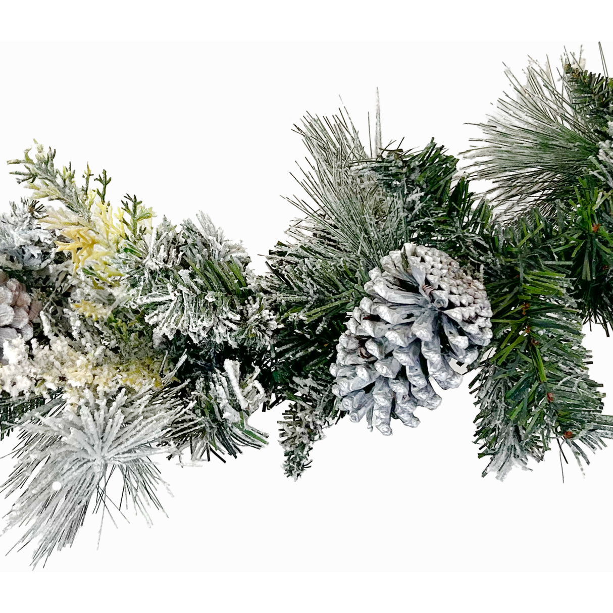 6-Ft. Christmas Snow Flocked Garland with Pinecones