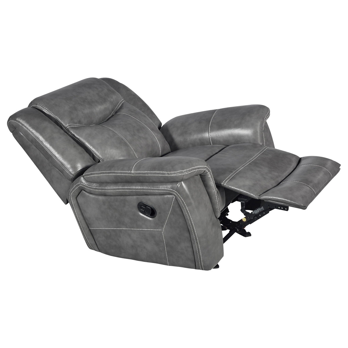Encino - Upholstered Padded Arm Glider Recliner - Gray