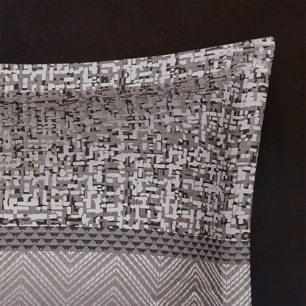 7 Piece Jacquard Comforter Set Grey/Taupe California King