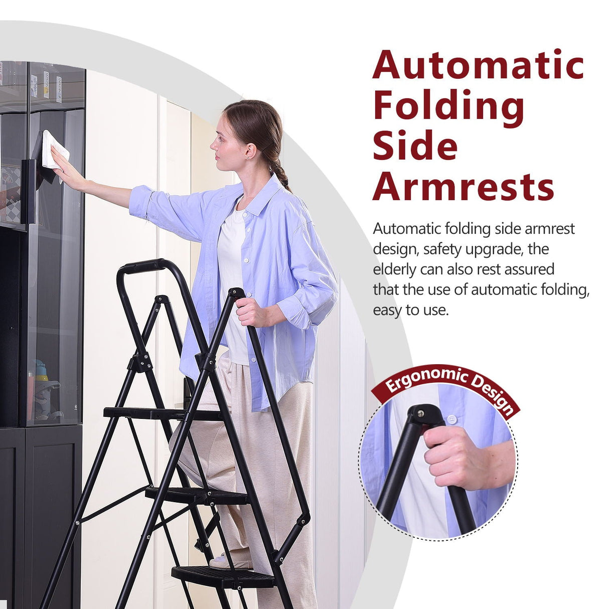 Four Step Ladder - Lightweight Folding Step Stool