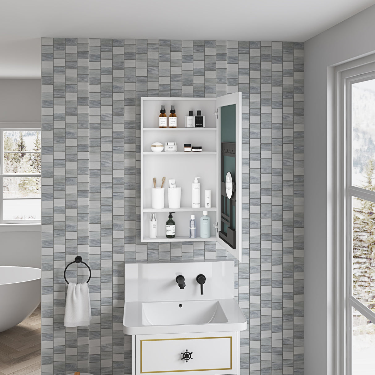 Frameless Mirror Medicine Cabinet