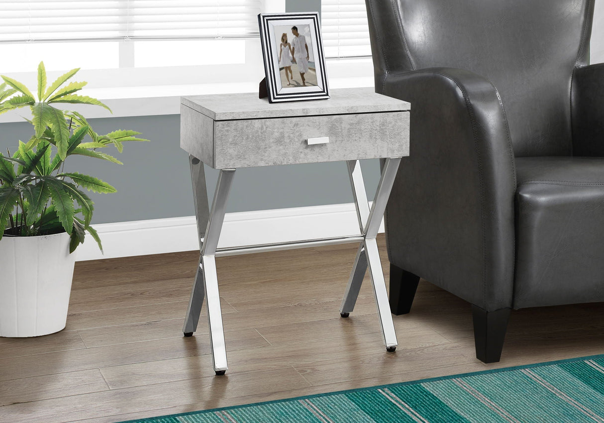 Accent Side X Table with Storage Drawer