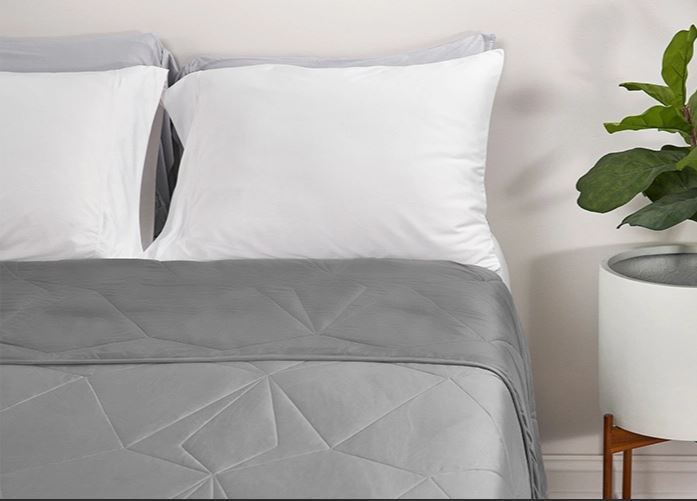 Grey Cooling Blanket with Dual-Sided Performance Fabric - Queen
